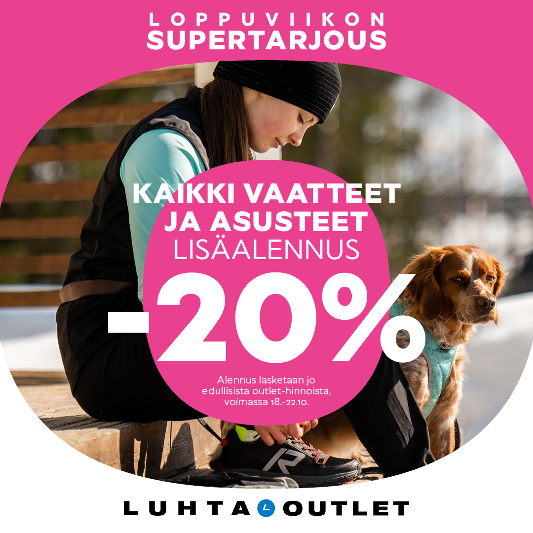 Kuva Luhta Outletin mainoksesta